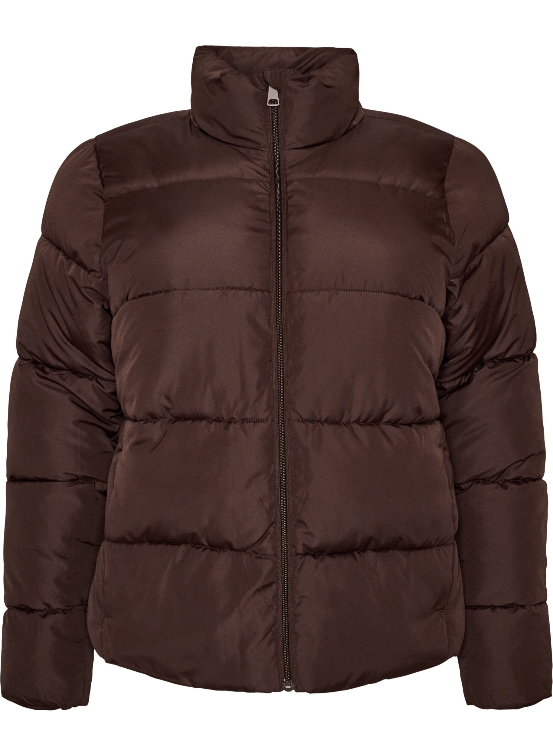 ZizzifashionShort puffer jacket with a high collar, Brown, Packshot image number 0