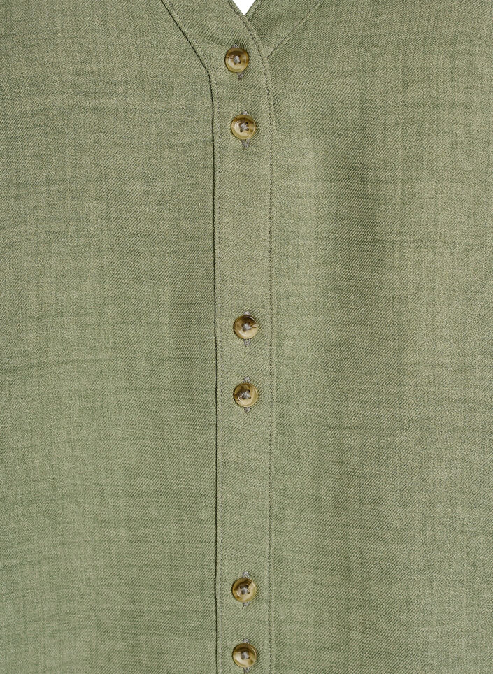 V-neck shirt blouse with short sleeves, Green, Packshot image number 2
