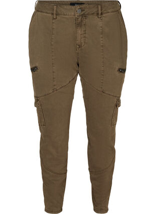 Cargo pants with zip details, Army green, Packshot image number 0