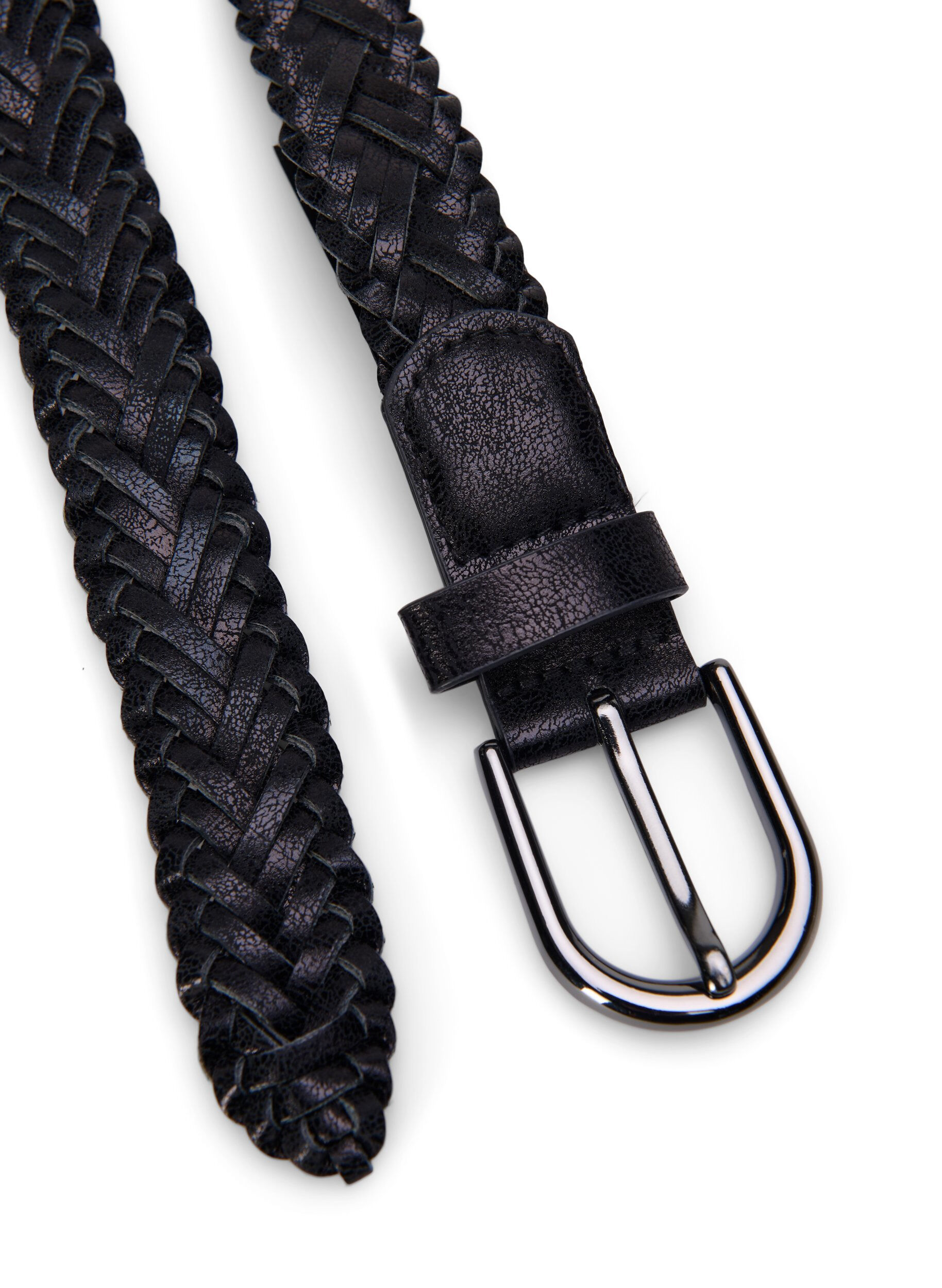 Zizzifashion Braided belt, Black, Packshot image number 1