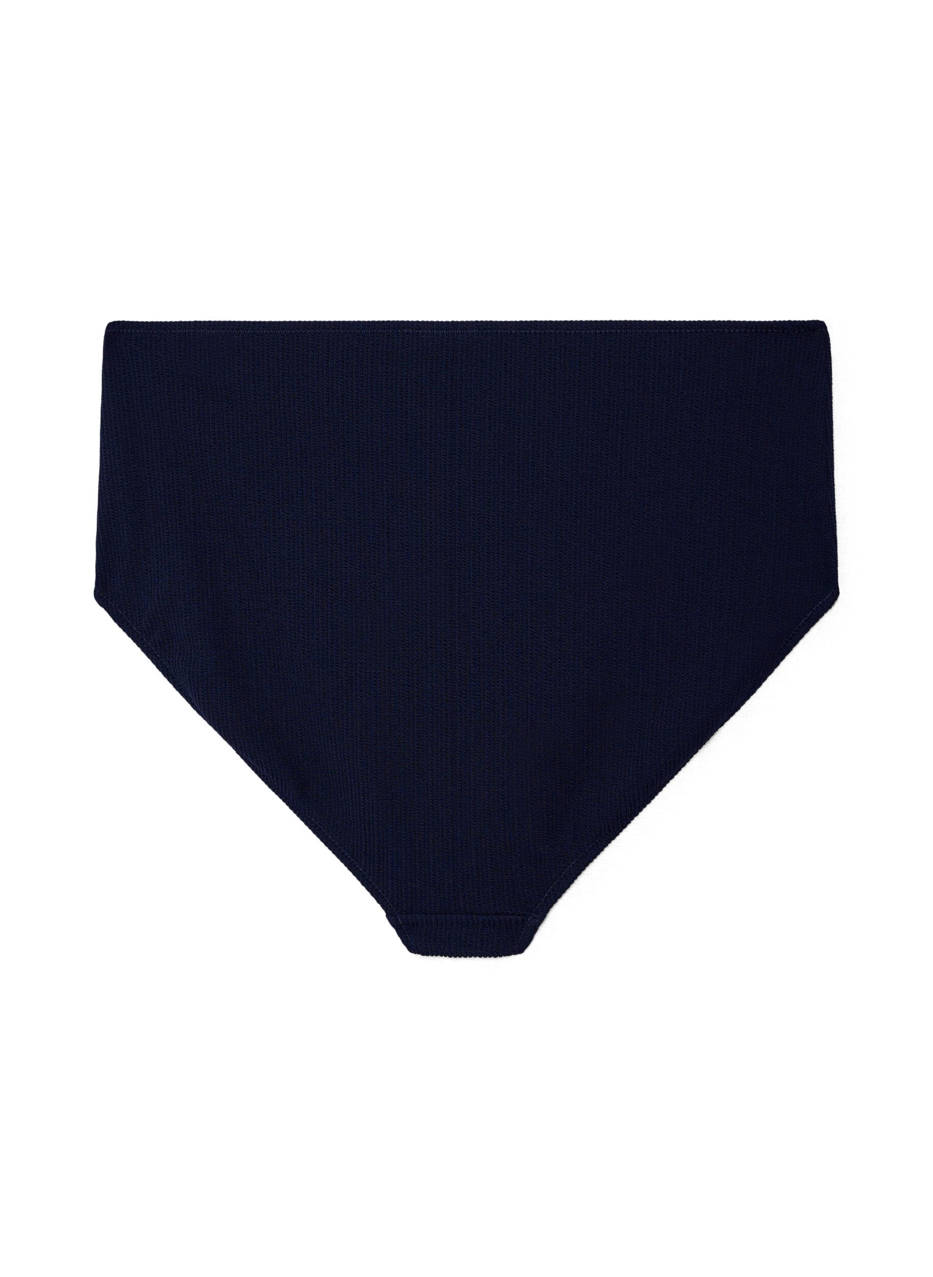 Zizzifashion High-waisted bikini bottoms with texture, Blue, Packshot image number 1