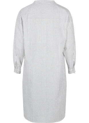 Striped cotton shirt dress, White Stripe, Packshot image number 1