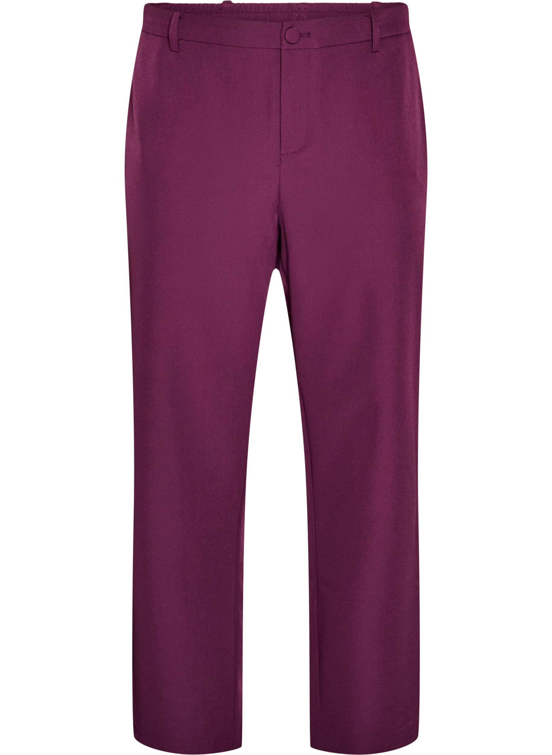 Trousers with pockets and straight legs
