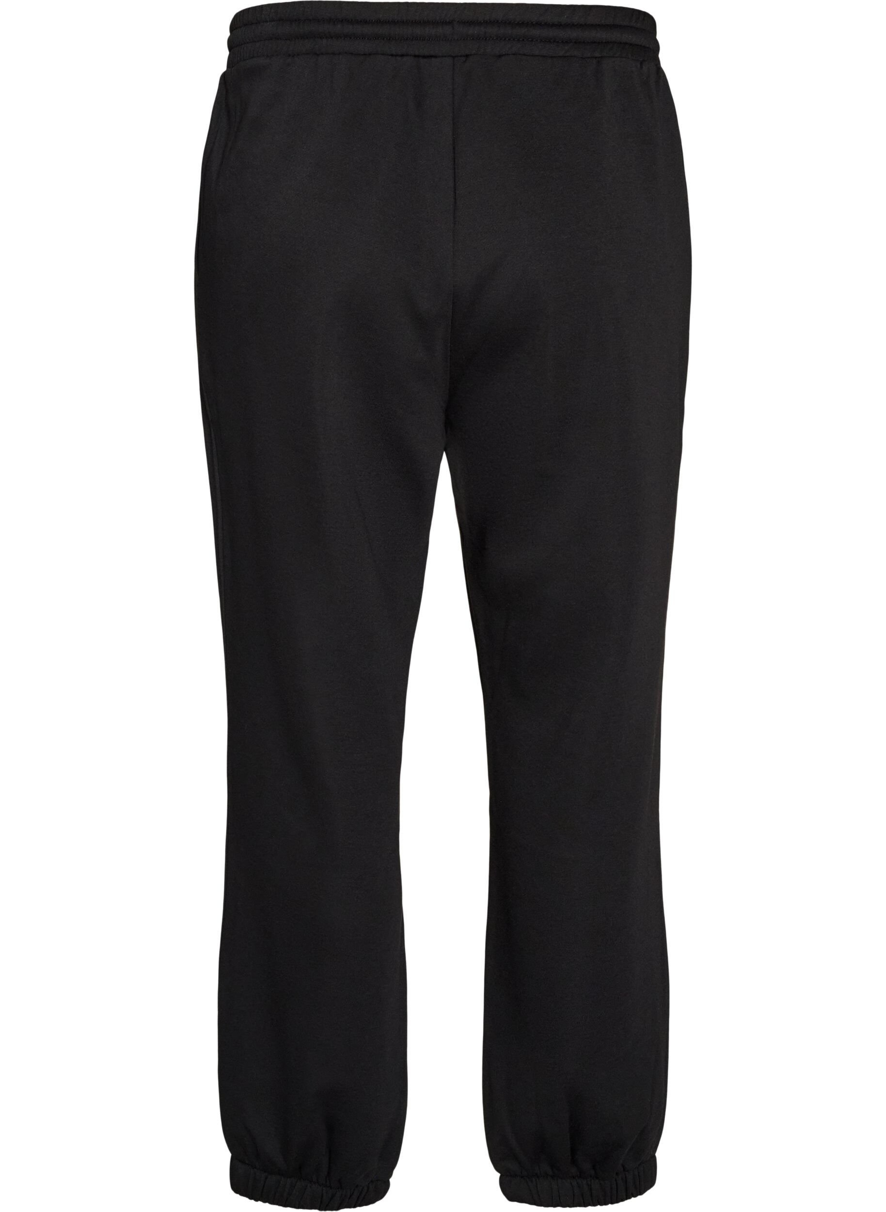 ZizzifashionHigh-waisted sweatpants with drawstring, Black, Packshot image number 1