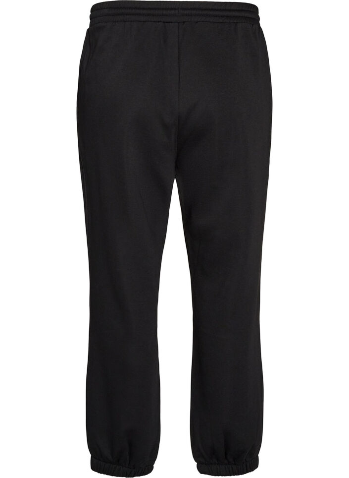 High-waisted sweatpants with drawstring, Black, Packshot image number 1