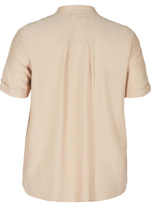 Short-sleeved shirt with a round neckline, Warm Taupe, Packshot image number 1