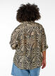 Loose shirt with animal print and chest pockets, Black, Model image number 2
