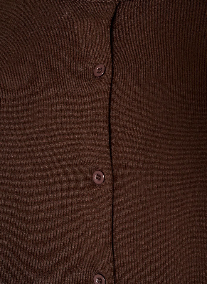 Fine-knit cardigan with round neck, Brown, Packshot image number 2