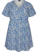 Short cotton dress with floral print, Blue, Packshot image number 0