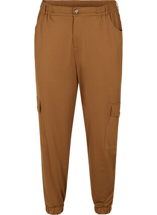 Loose trousers with elasticated trim and pockets, Rubber, Packshot image number 0