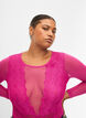 Bodystocking with lace and mesh, Fuchsia Red, Model image number 2