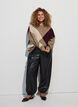 Knit with harlequin pattern, Brown, Model image number 1