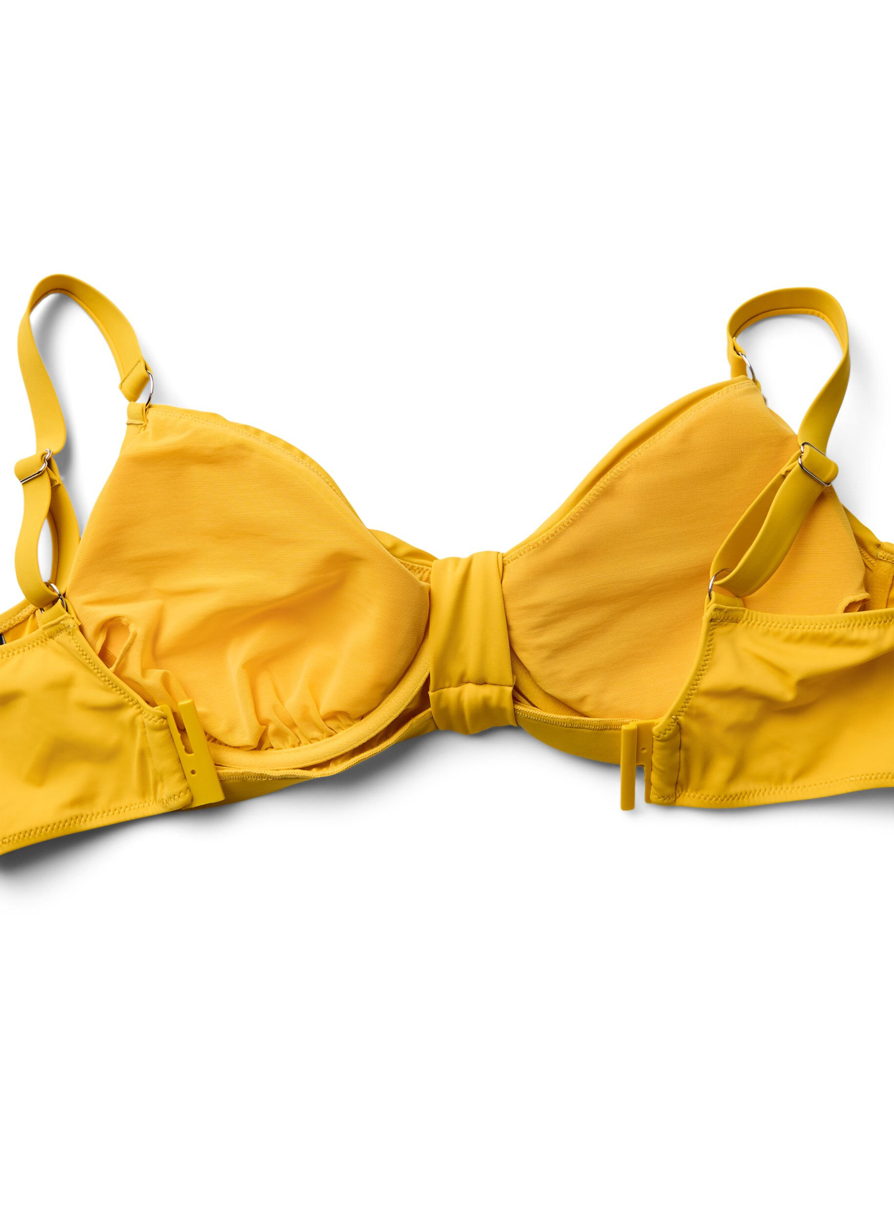 Zizzifashion Bikini top with underwire and knot detail, Yellow, Packshot image number 3