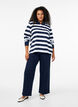 Long-sleeved polo shirt with stripes, Blue, Model image number 1