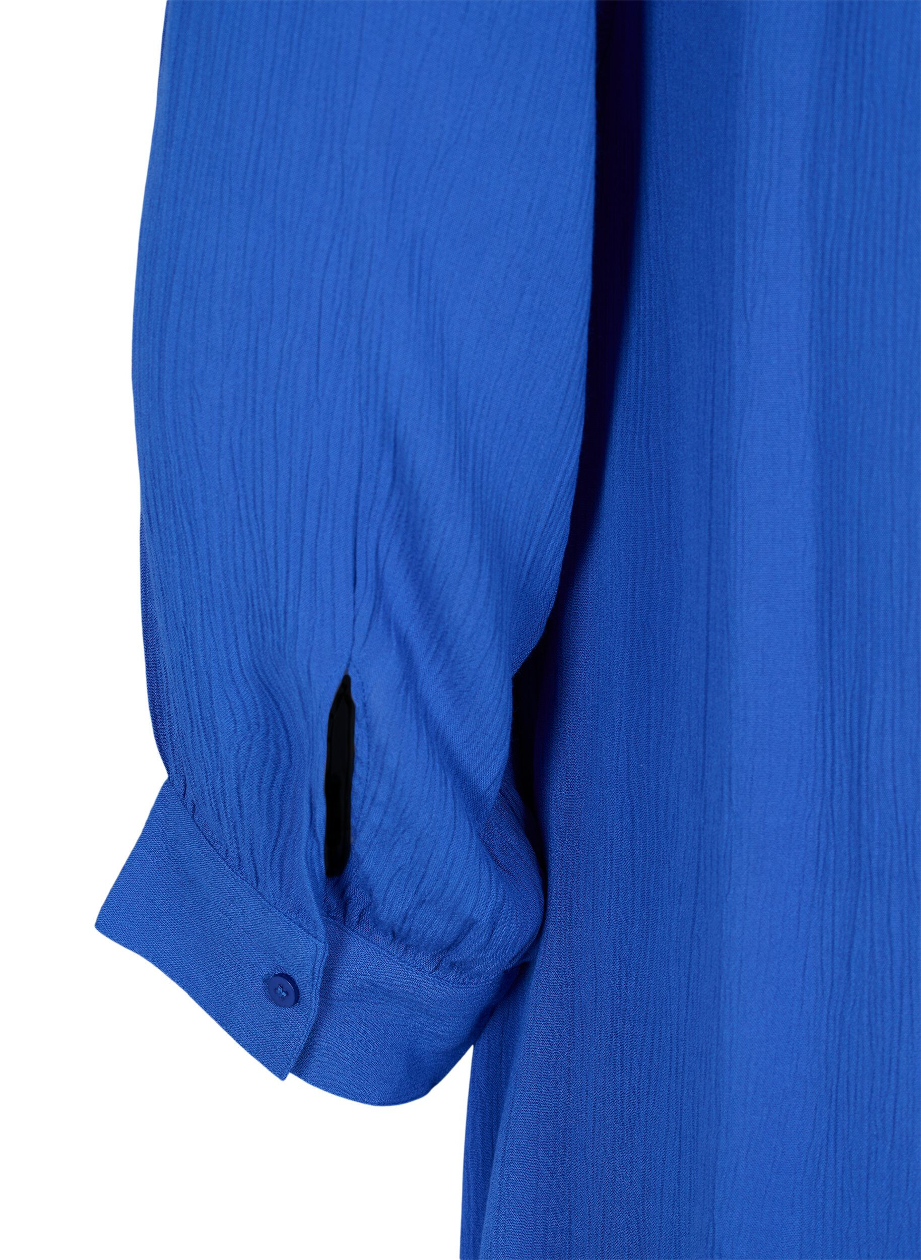 Zizzifashion Viscose tunic with 3/4 sleeves, Dazzling Blue, Packshot image number 3