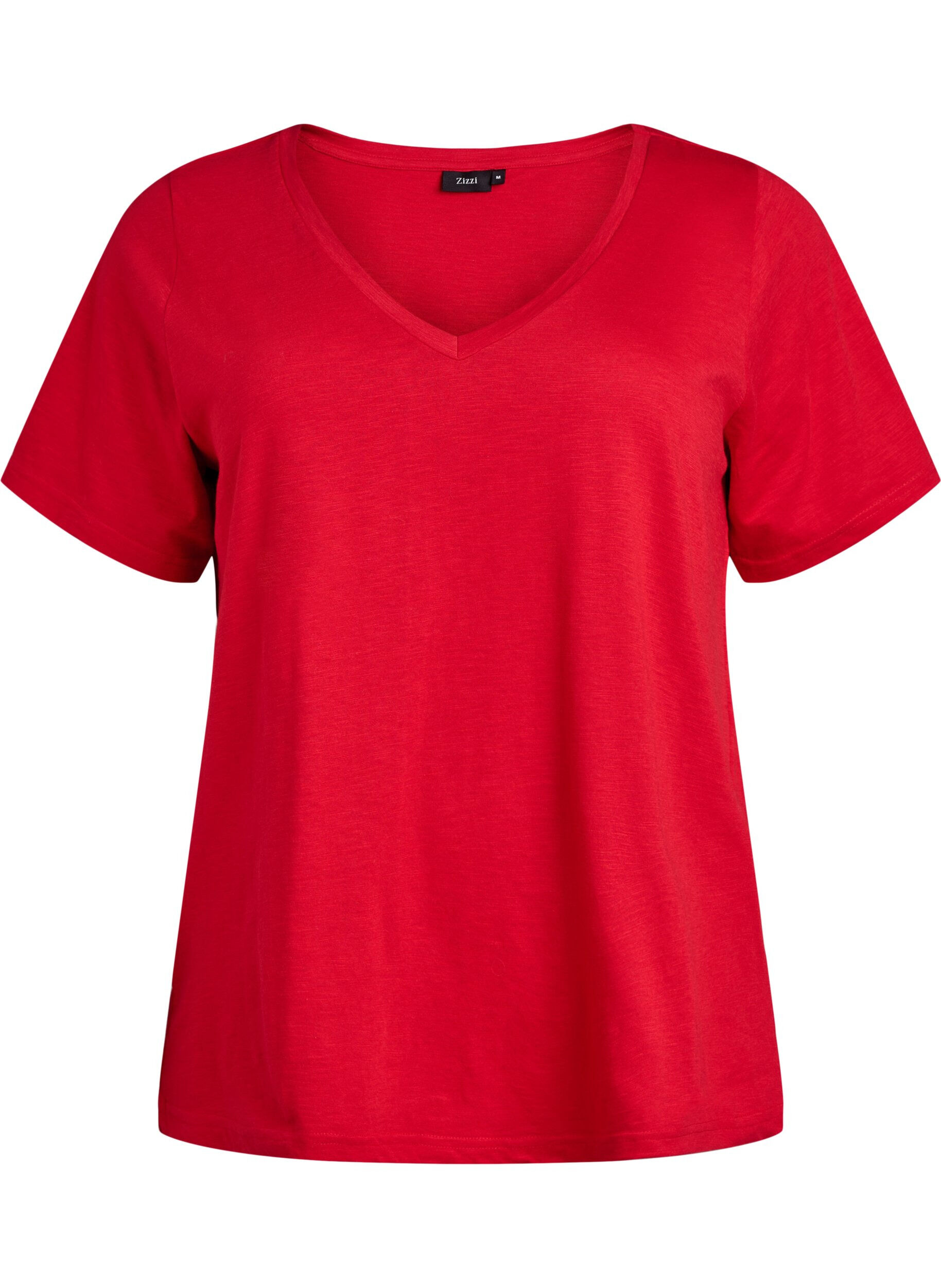 Short sleeve basic t-shirt with v-neck