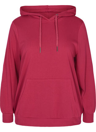 Sweatshirt with hood and pockets, Sangria, Packshot image number 0