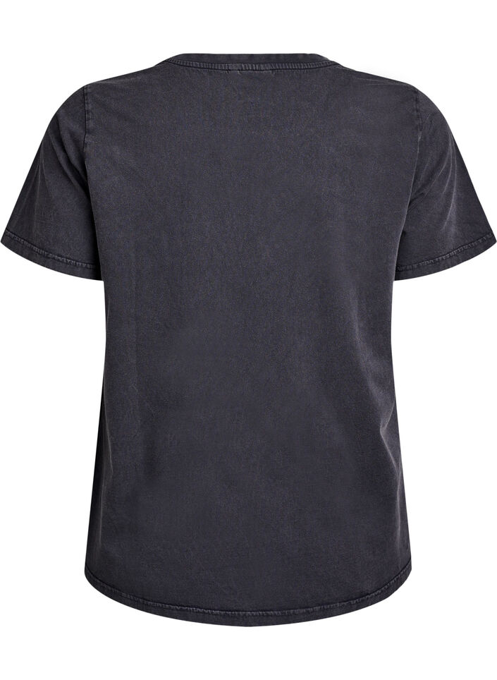 Organic cotton t-shirt with print, Dark Grey, Packshot image number 1