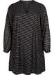 Long-sleeved dress with foil print, Black w. Gold, Packshot image number 0