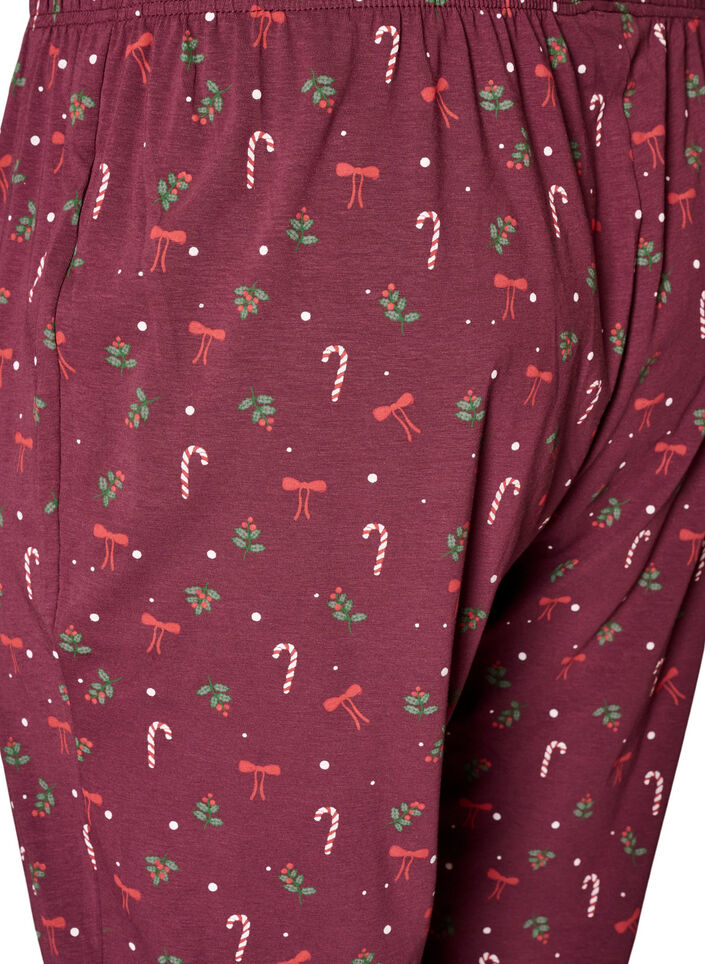 Printed pyjama bottoms, Dark Bordeaux, Packshot image number 3