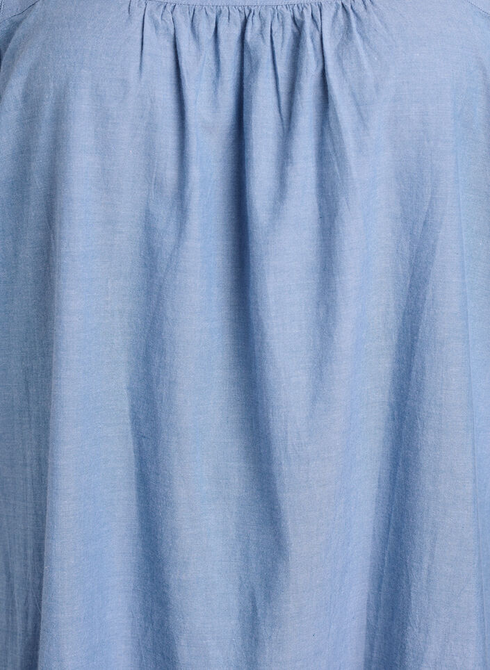 Midi dress in cotton with ruffle details, Light Blue, Packshot image number 2
