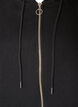 Long hooded cardigan with zipper, Black, Packshot image number 2