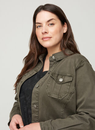 Short cotton jacket, Army Green, Model image number 2