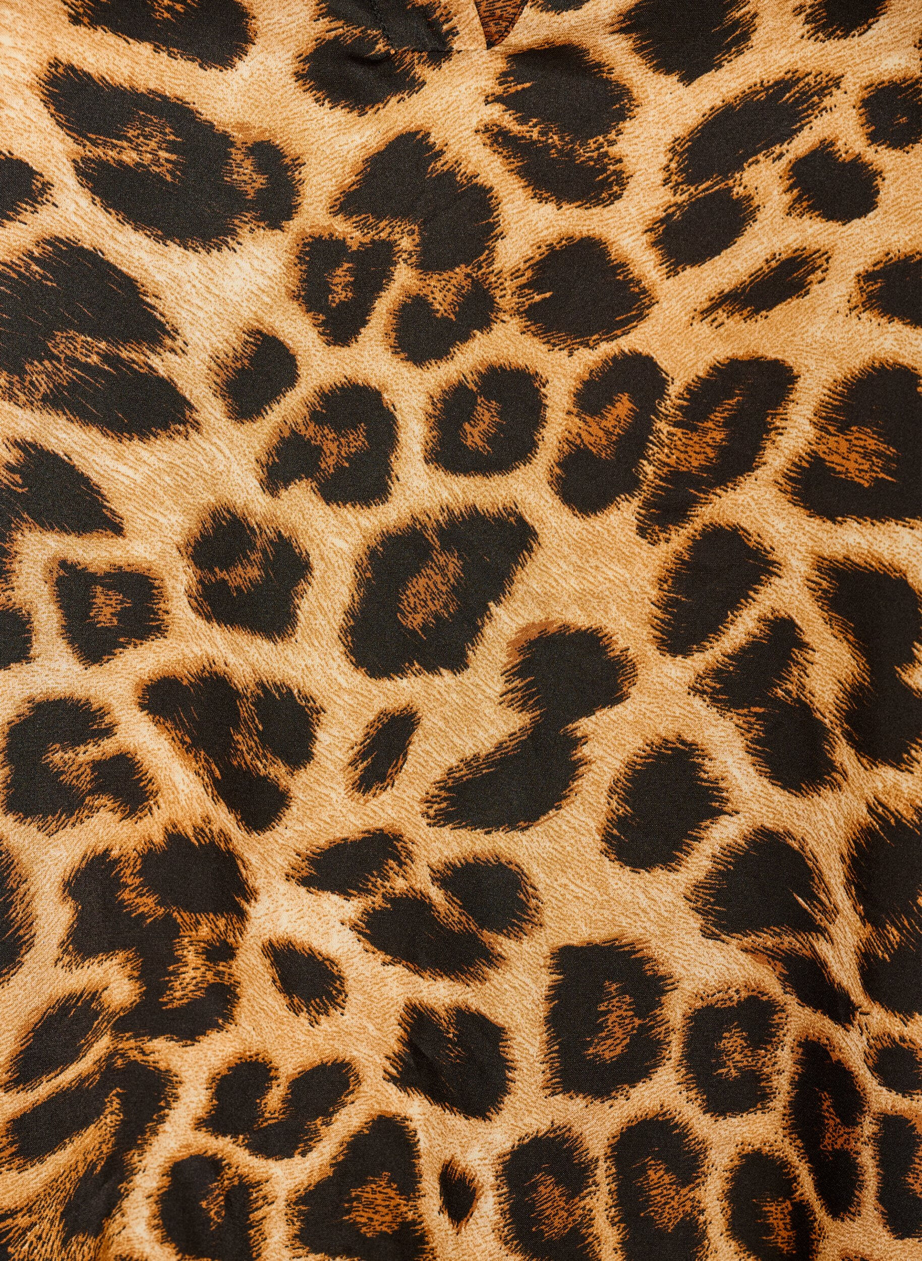 ZizzifashionBlouse with leopard print and ruffle details, Brown, Packshot image number 2