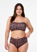 High-waisted floral bikini bottoms, Brown, Model image number 0