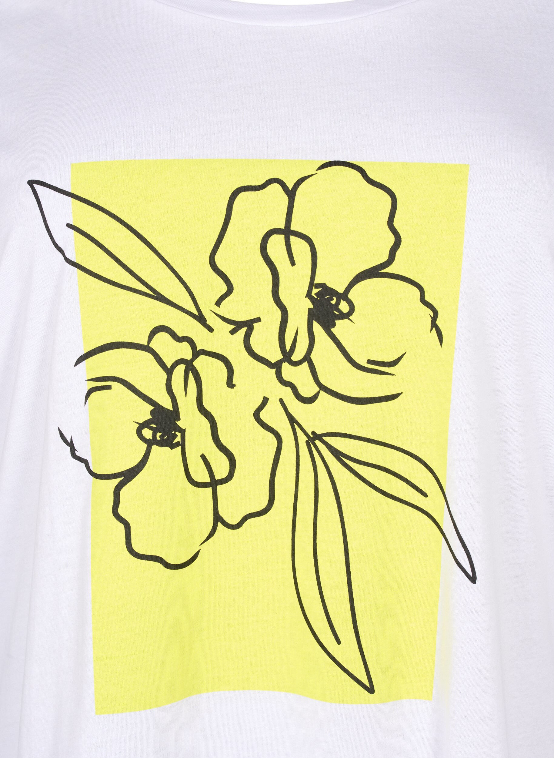 Zizzifashion Cotton T-shirt with a motif, B. White w. Sulphur, Packshot image number 2