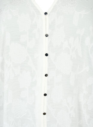 Long-sleeved shirt with jacquard look, Bright White, Packshot image number 2