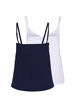 Cotton basic top 2-pack, Navy B/B White, Packshot image number 1