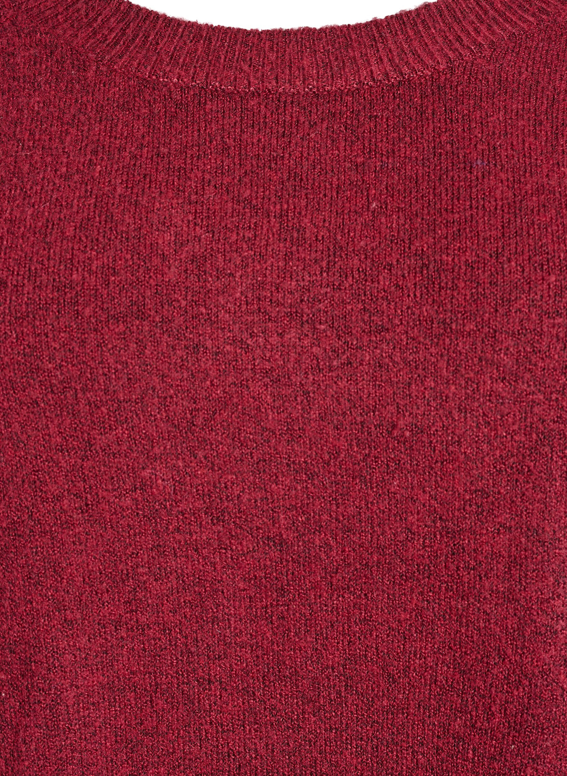 Zizzifashion Long knitted blouse with ball buttons, Dark Bordeaux, Packshot image number 2