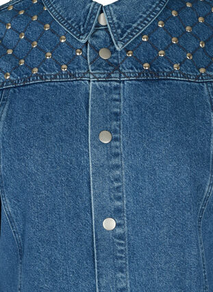 Denim Jacket in Cotton with Rivets, Blue denim ASS, Packshot image number 2