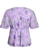 Floral chiffon blouse with short sleeves, Purple, Packshot image number 1