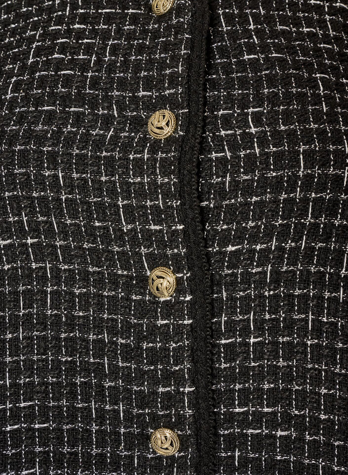 Jacket in boucl&eacute; with gold-coloured buttons, Black, Packshot image number 2