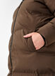 Long puffer winter coat with hood, Brown, Model image number 3