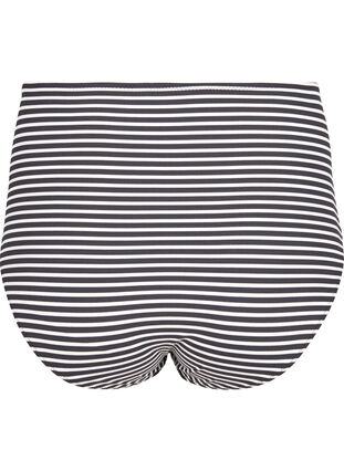 Striped bikini bottoms with a high waist, Navy Striped, Packshot image number 1