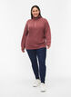 Knitted sweater with high neck and zipper, Red, Model image number 1