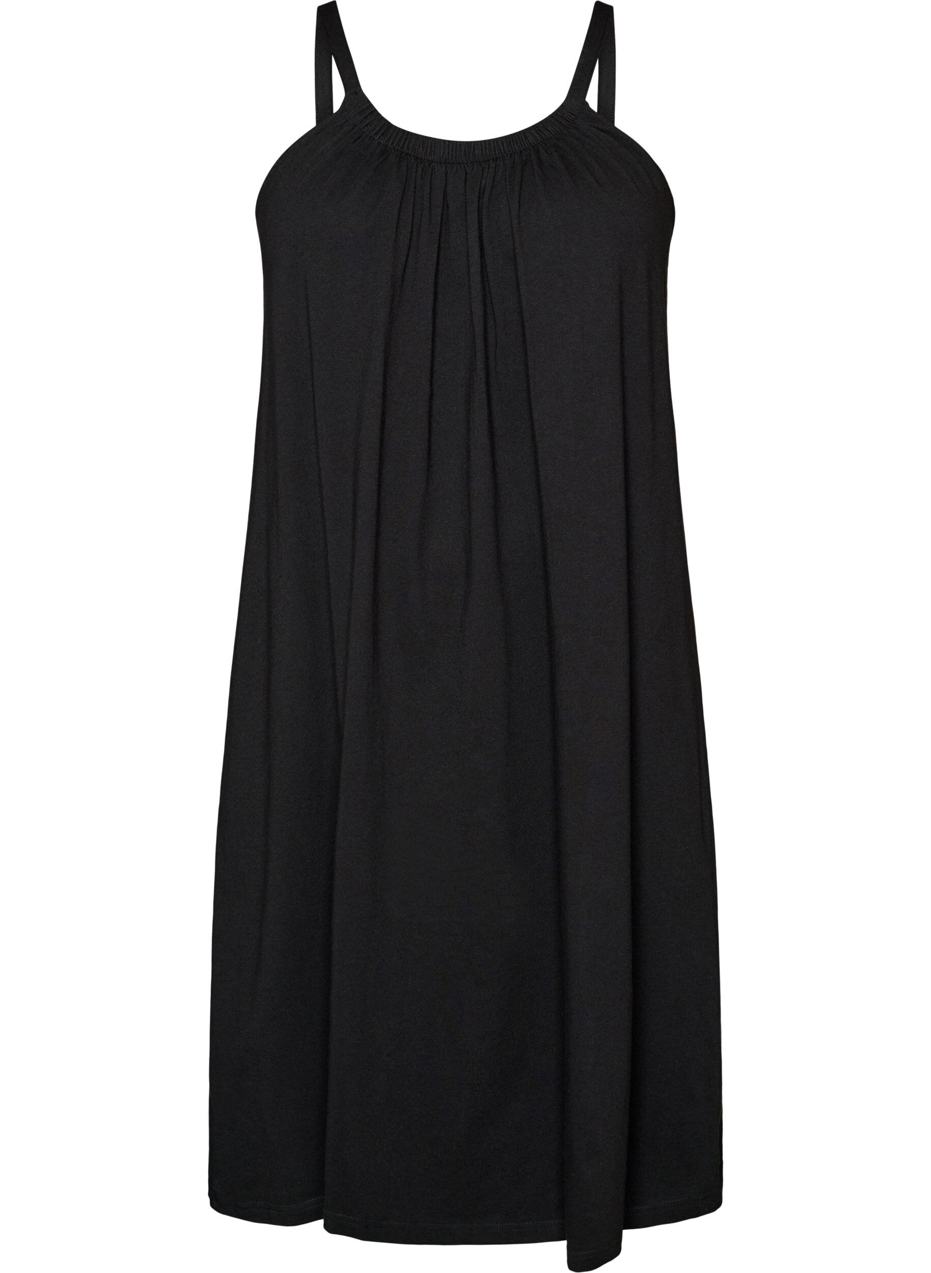 Knee-length strap dress in organic cotton
