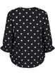 Blouse with bows and 3/4 sleeves, Black White Bow, Packshot image number 1
