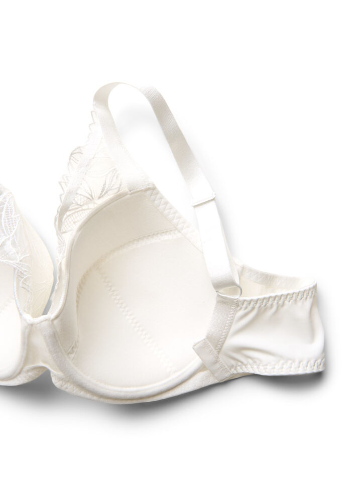 Padded lace bra with underwire, White, Packshot image number 3