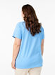 T-shirt in organic cotton with floral embroidery, Della R. Blue w. EMB, Model image number 0