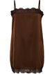 Long satin top with lace edges, Brown, Packshot image number 0