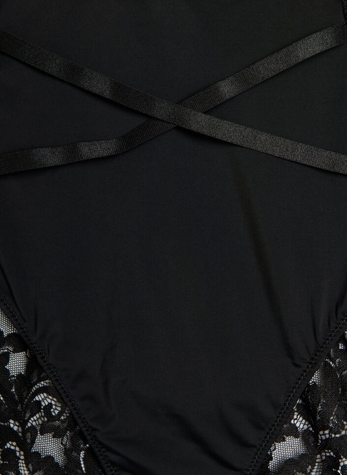 Hipster lace briefs with crossover detail, Black, Packshot image number 2