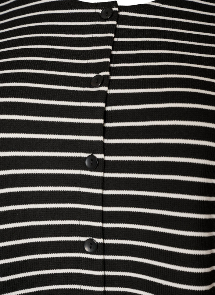 Blouse with a ribbed texture and button closure, Black, Packshot image number 2