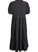 Ankle-length dress with short sleeves and tiered ruffles, Black, Packshot image number 1
