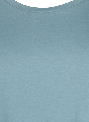 Short sleeved cotton blend t-shirt, Smoke Blue, Packshot image number 2