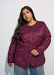 Quilted jacket with press studs and round neck, Dark Bordeaux, Model image number 0