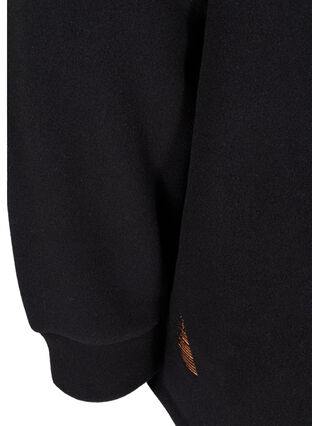 High neck fleece sweater with a zip, Black, Packshot image number 3